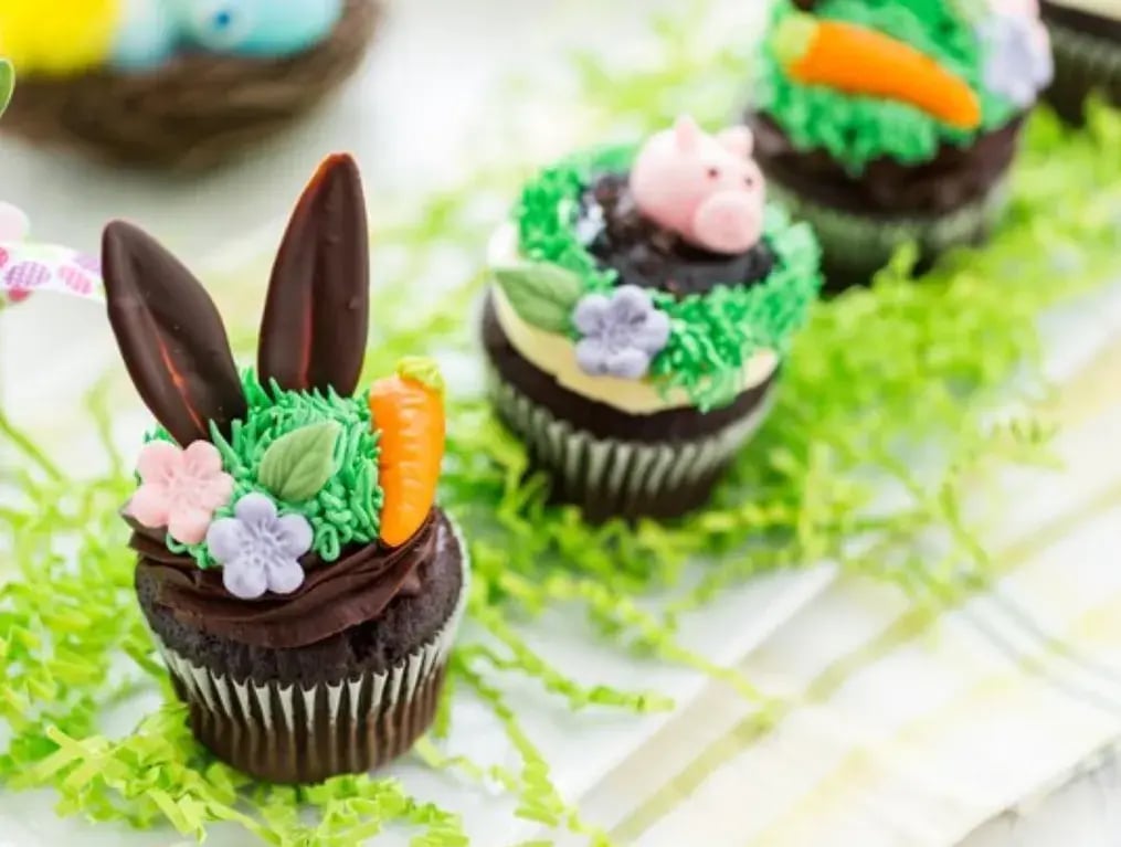 Chocolate Coconut Bunny Cupcakes