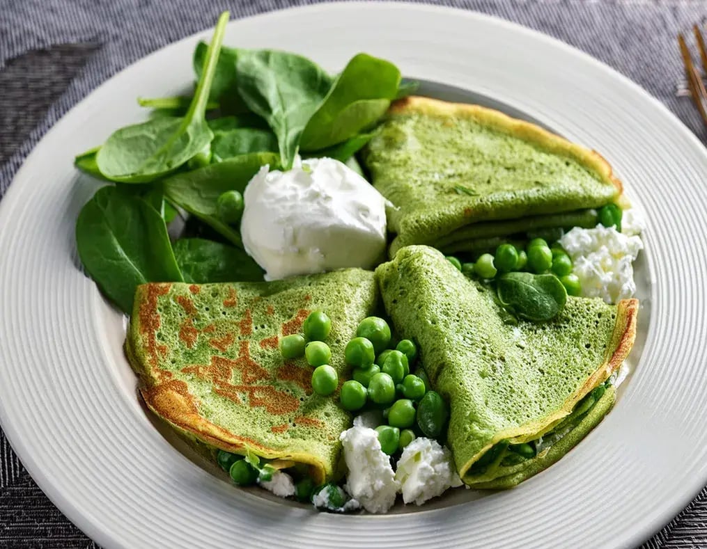 Spinach and Cheese Crepes