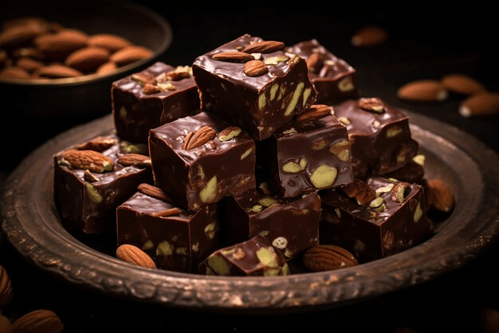 besan-barfi-with-chocolate-sauce-3