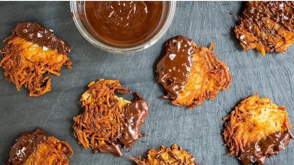 Chocolate Dipped Mini Latkes