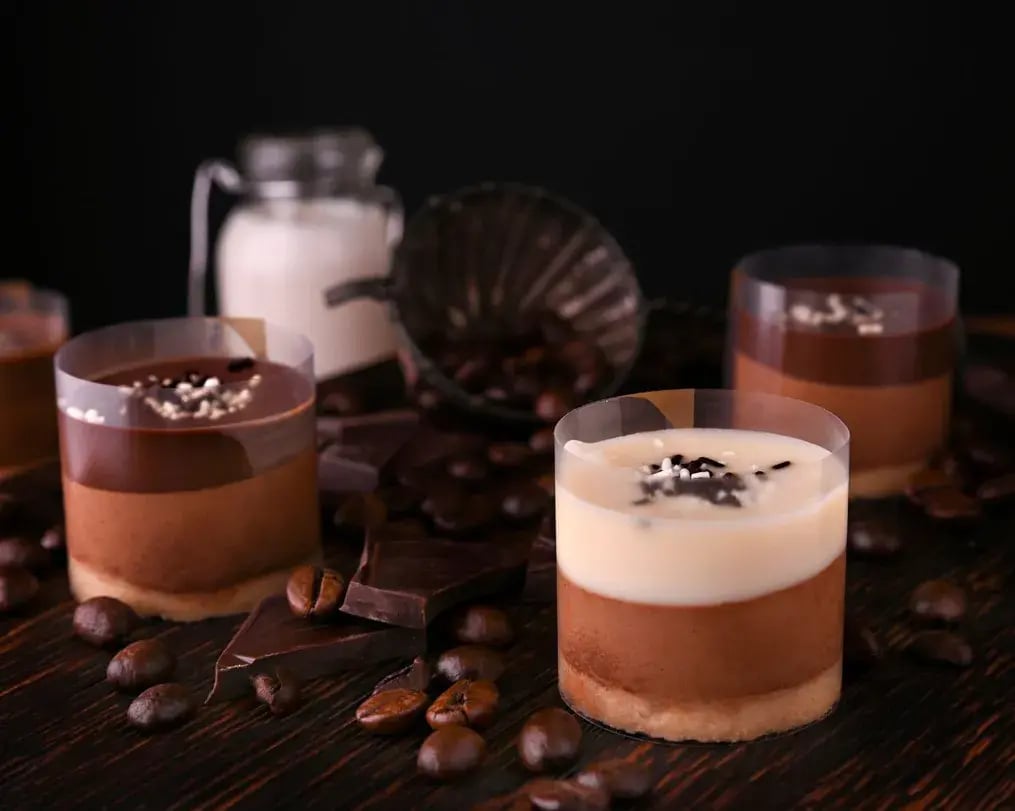 chocolate parfait with topping