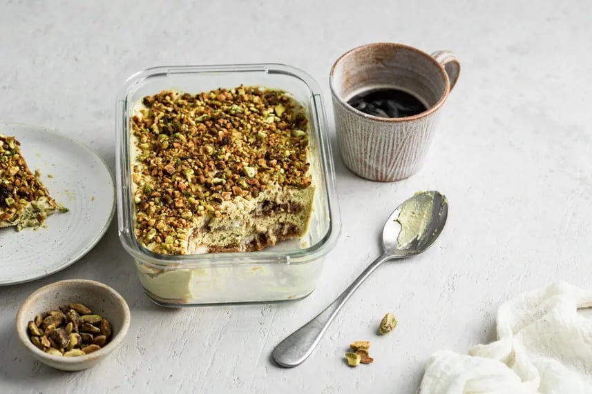 Tiramisu With Pistachio Topping