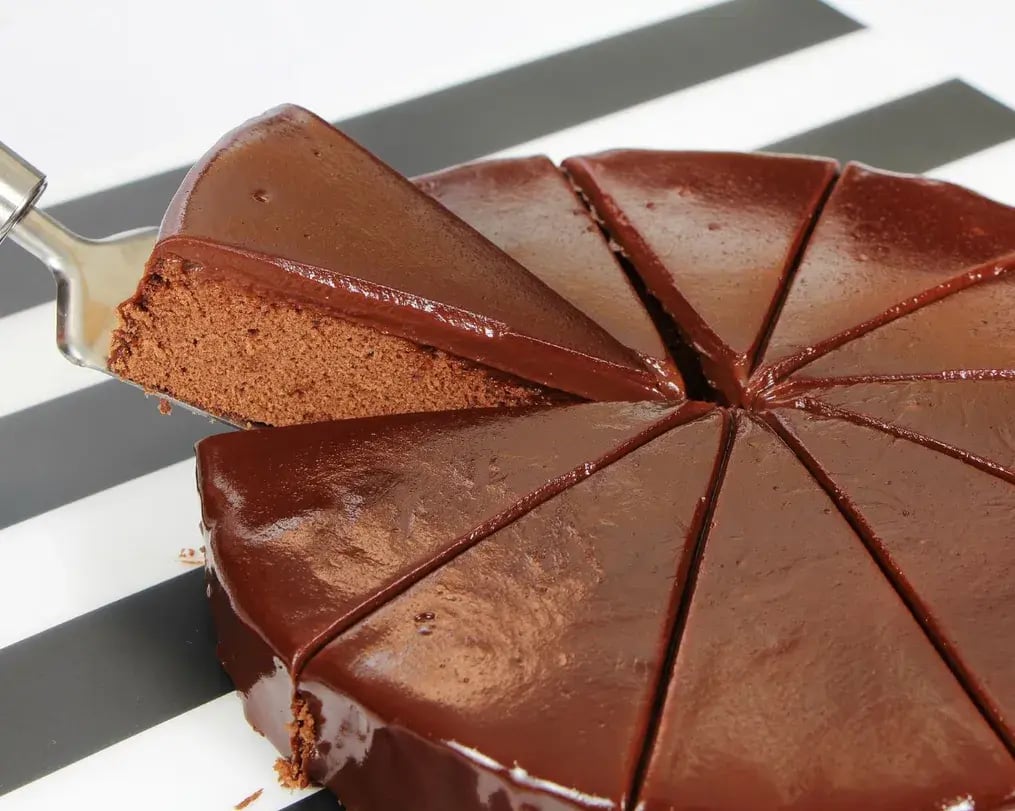hazelnut chocolate cake with chocolate glaze
