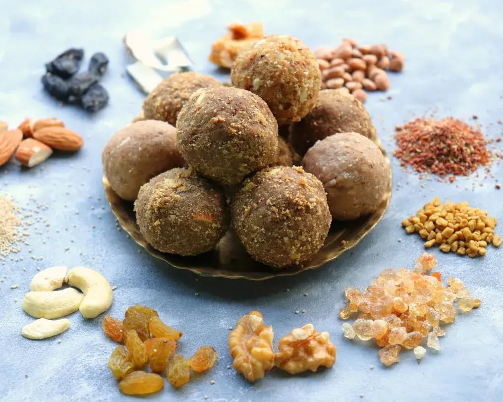 fenugreek ladoo on a plate