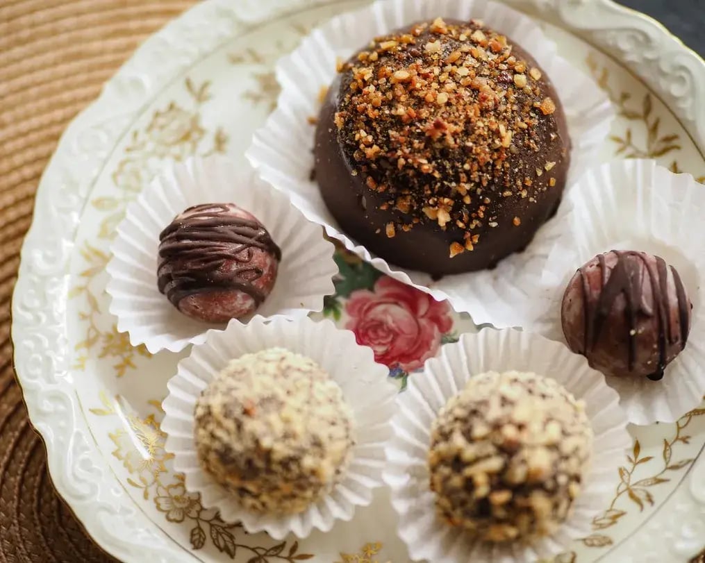 Espresso and Dark Chocolate flavored truffles