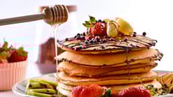 Fluffy Pancakes with Walnut Crunch and Oreo Sprinkles