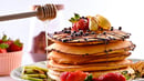 Fluffy Pancakes with Walnut Crunch and Oreo Sprinkles