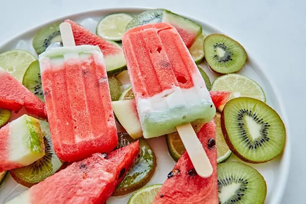 Watermelon and Greek Yogurt Popsicles