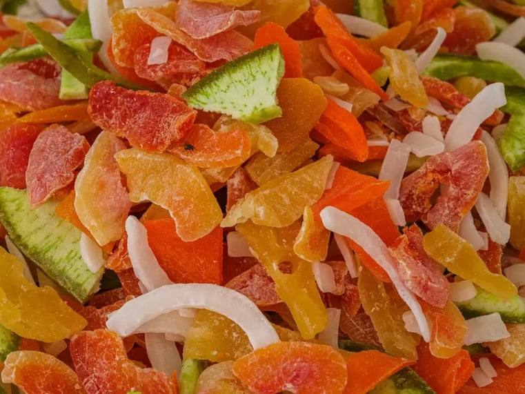 Oranges Pomegranate Arils And Mango Cubes