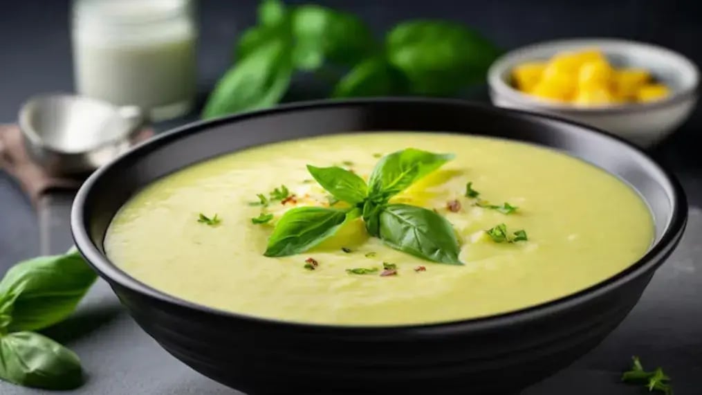 Peach Soup with Goat’s Cheese