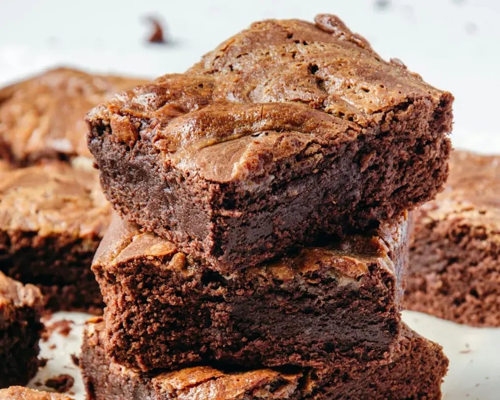 Fudgy Brownies With Chocolate And Cherries