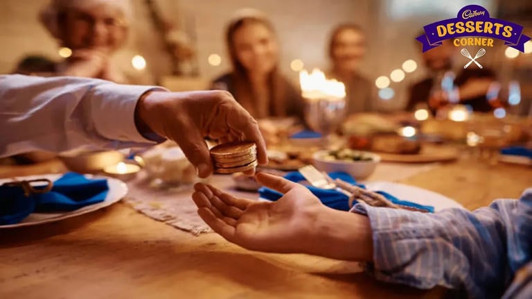 Feature Image - Family Members Exchanging Gelts During Jewish Hanukkah Festival