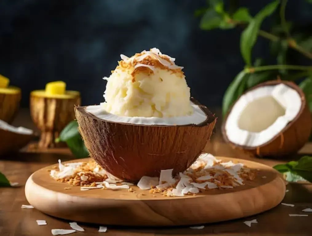 Tropical Banana Cream Pie Shaved Ice