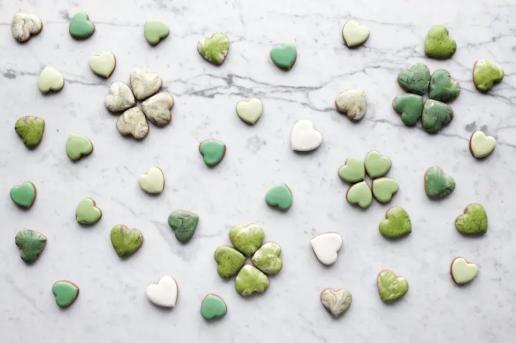 Matcha Green Tea Heart Cookies