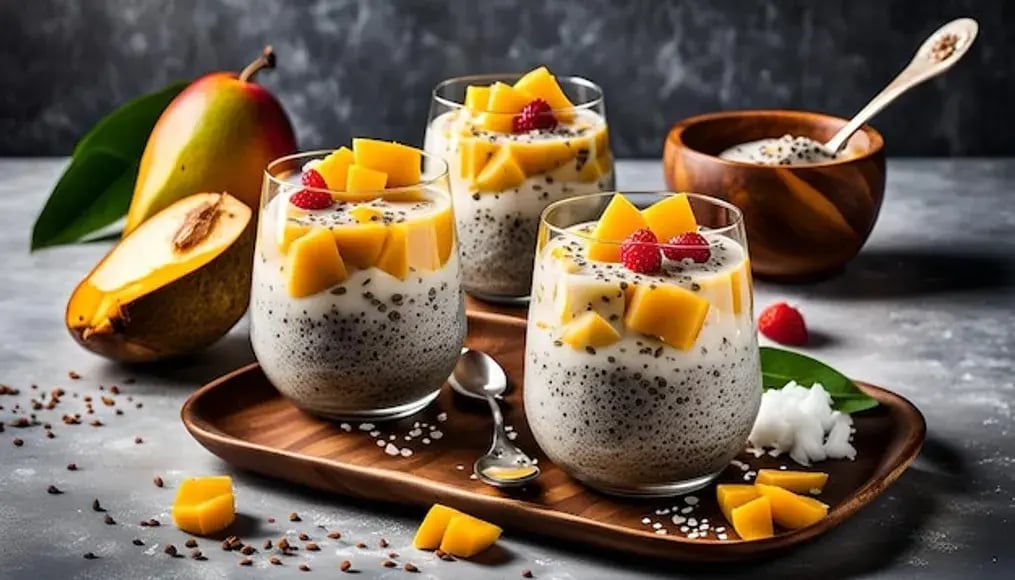 Chia Seed Pudding with Tropical Fruits