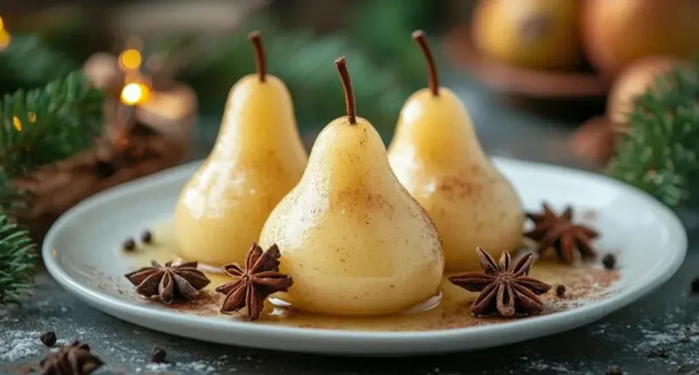 Poached Pears with Cinnamon and Lemon