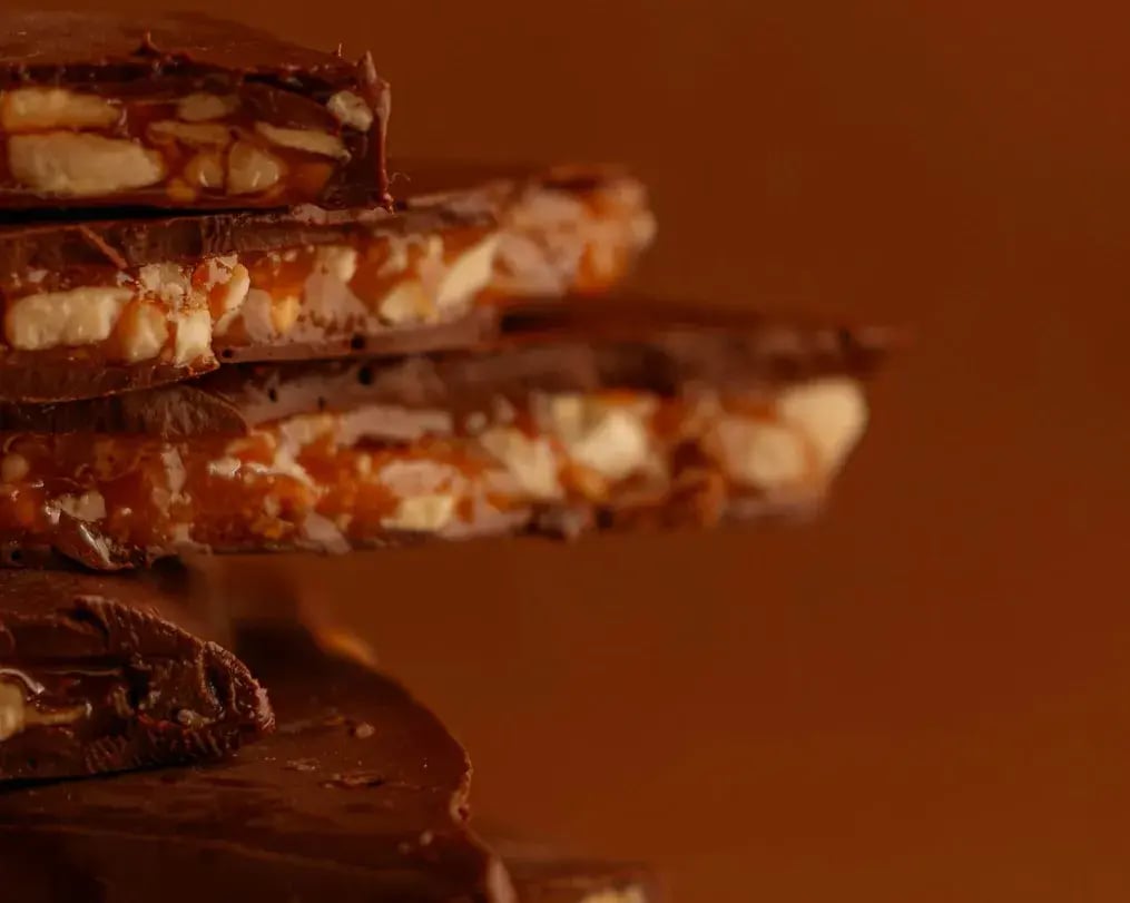 Almond Chocolate Bars Snapped Closer Look.