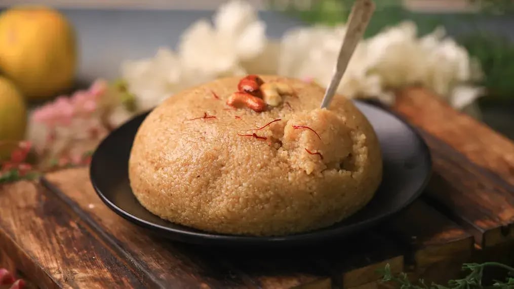 Recipe For Besan Halwa With Silk Chocolate Drizzle