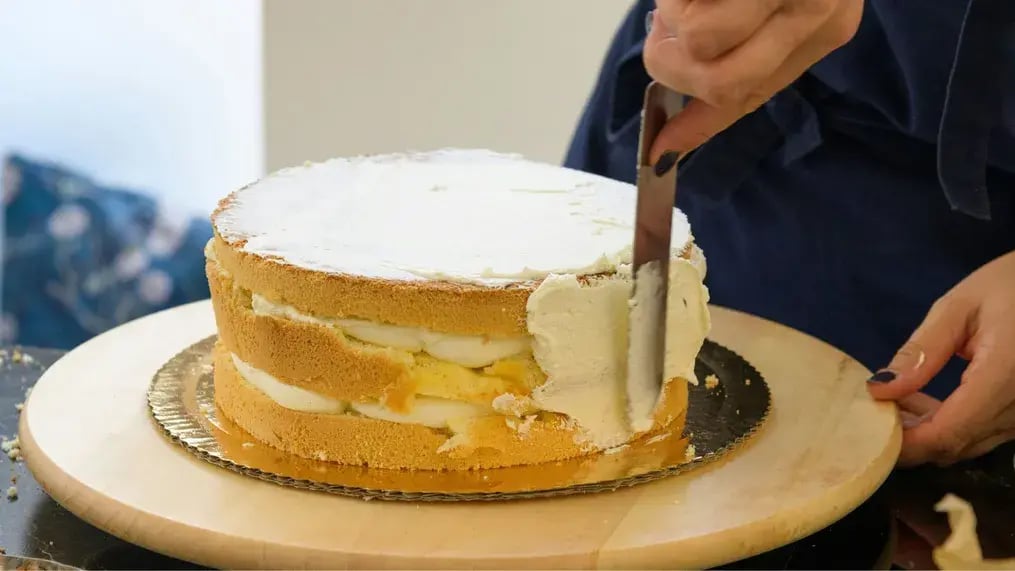 Frosting on cake