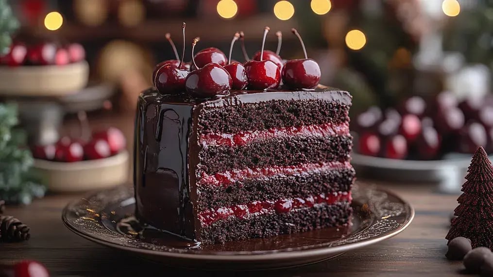 Recipe For Cherry Oreo Cola Cake With Cashew Drizzle