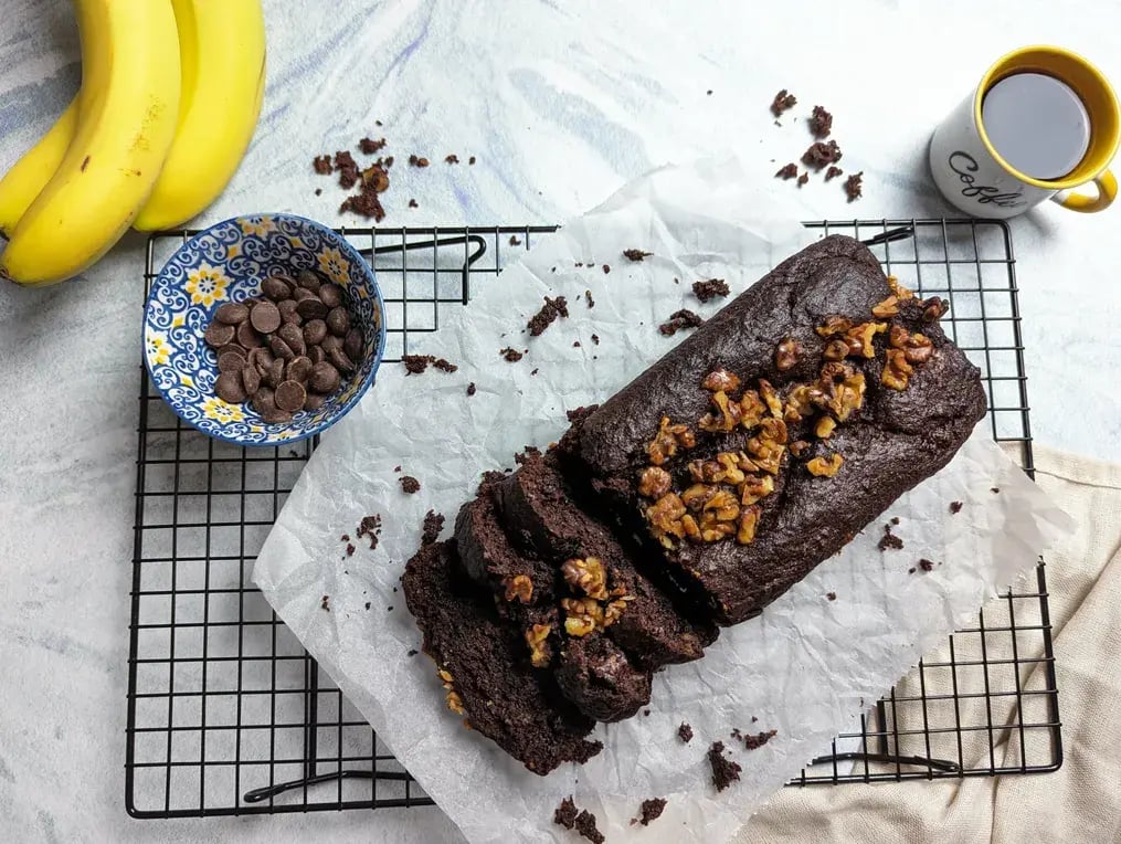How to Bake Moist Chocolate Chip Banana Bread with Dairy Milk and Walnuts - Don't Skip the Rest Time After Baking