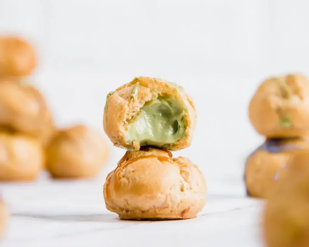 Pistachio Filling In A Dessert.
