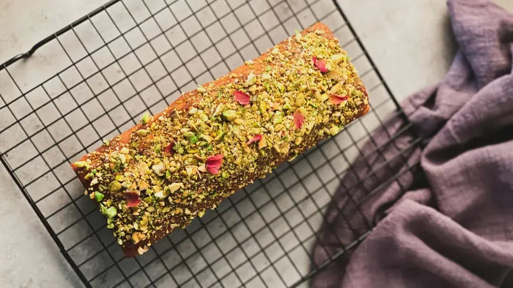 Lemon Sheet Cake with Pistachios
