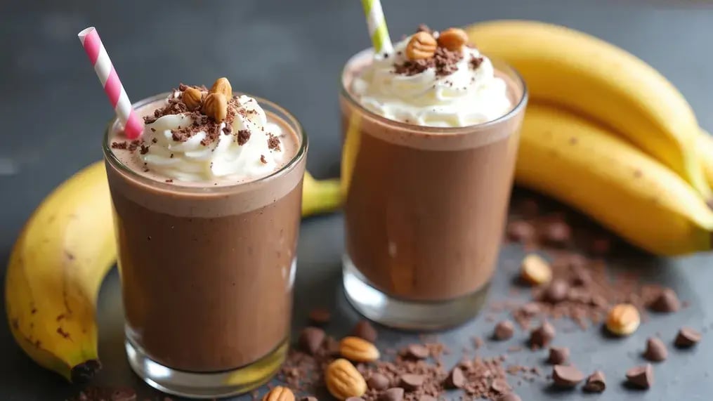 How To Create Creamy Nut-Based Smoothies Without Ice Cream - Five Alternatives of Ice Cream for Chocolate Hazelnut Smoothie with Pistachio