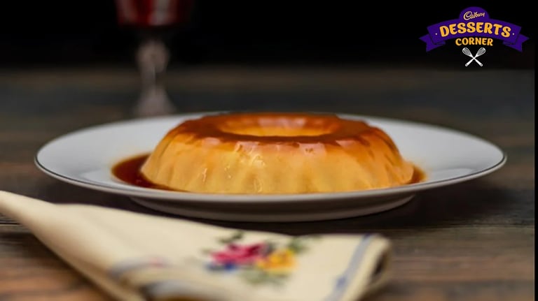Feature Image - Caramel custard with caramel sauce drip