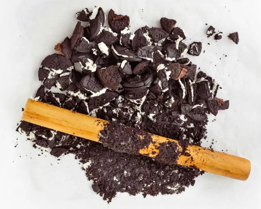 Oreo Crumble Being Made