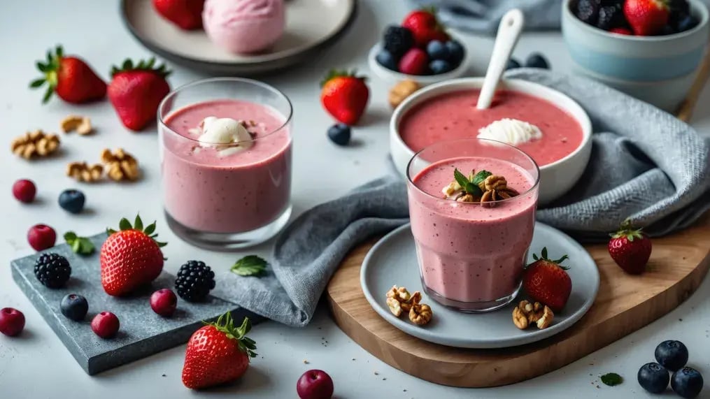 Easy Recipe For Strawberry Smoothie With Walnuts
