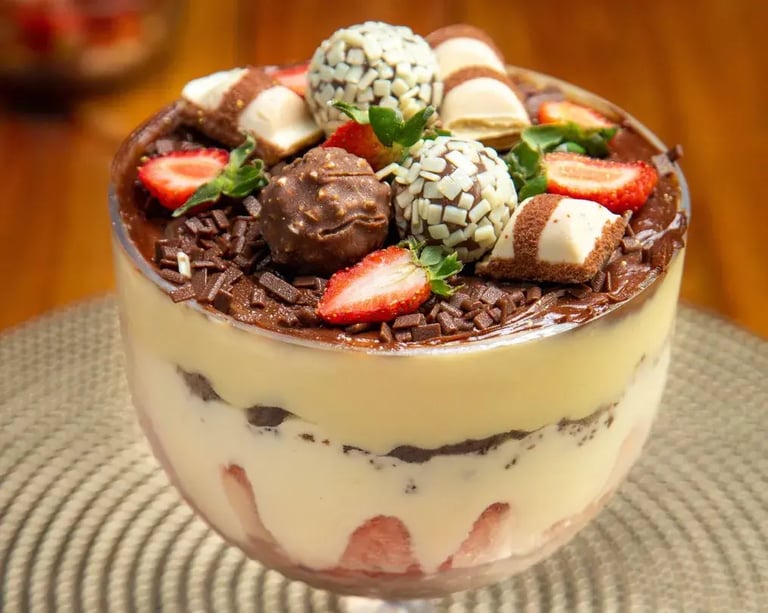 Strawberry Shortcake Trifle for Mothers Day With Chocolate