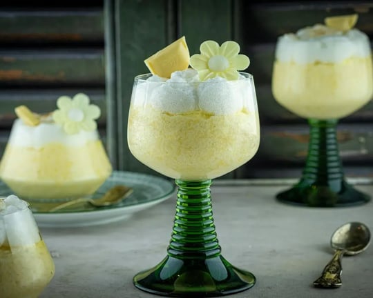 chikoo mousse with walnuts