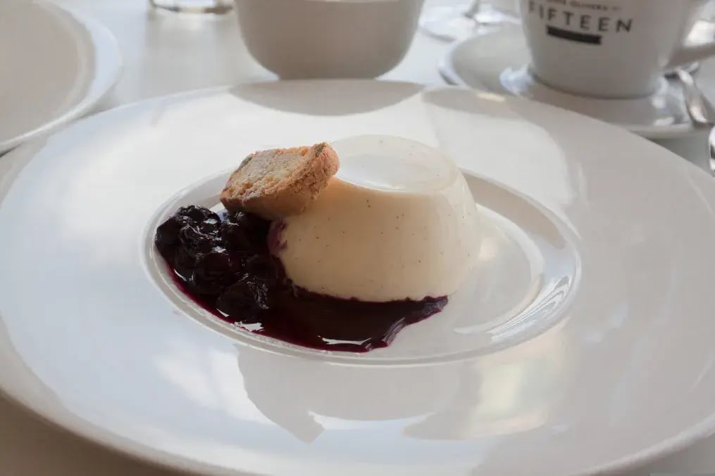 Panna Cotta With Fresh Fruit Garnish
