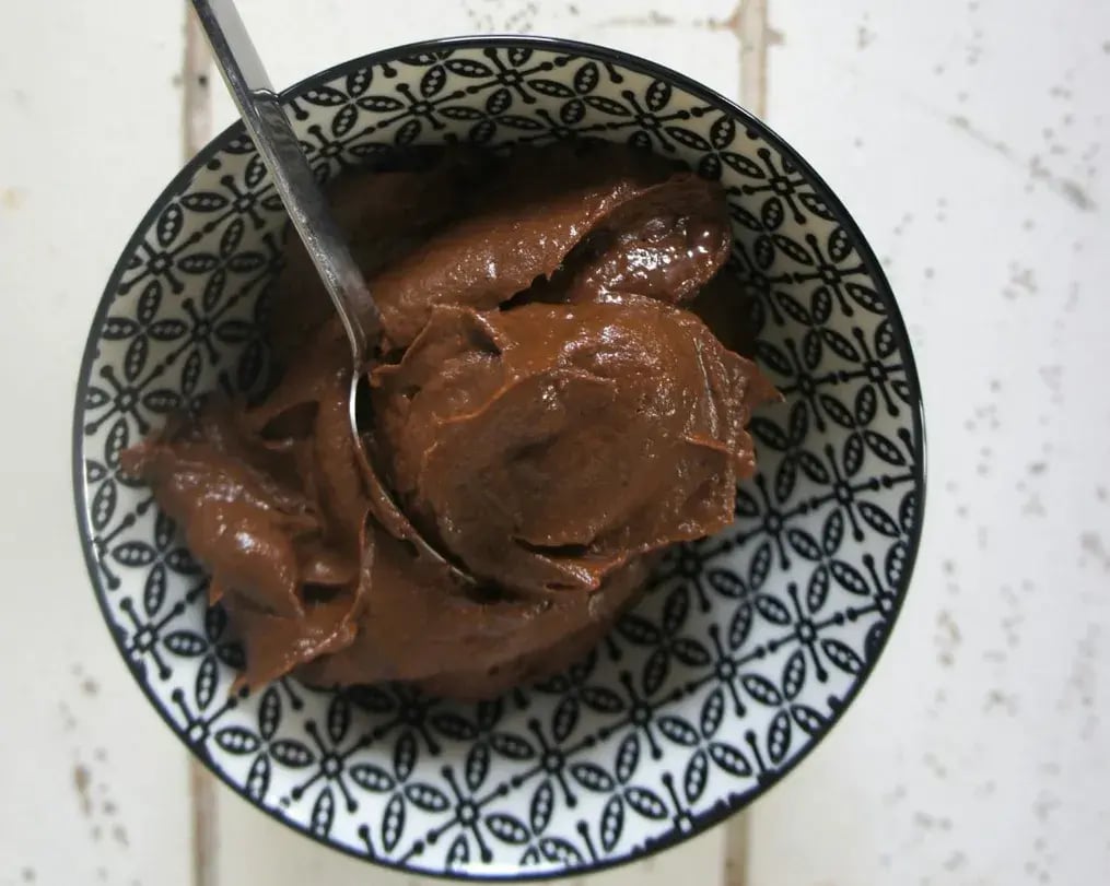 Close up of Fresh Dark Chocolate Mousse