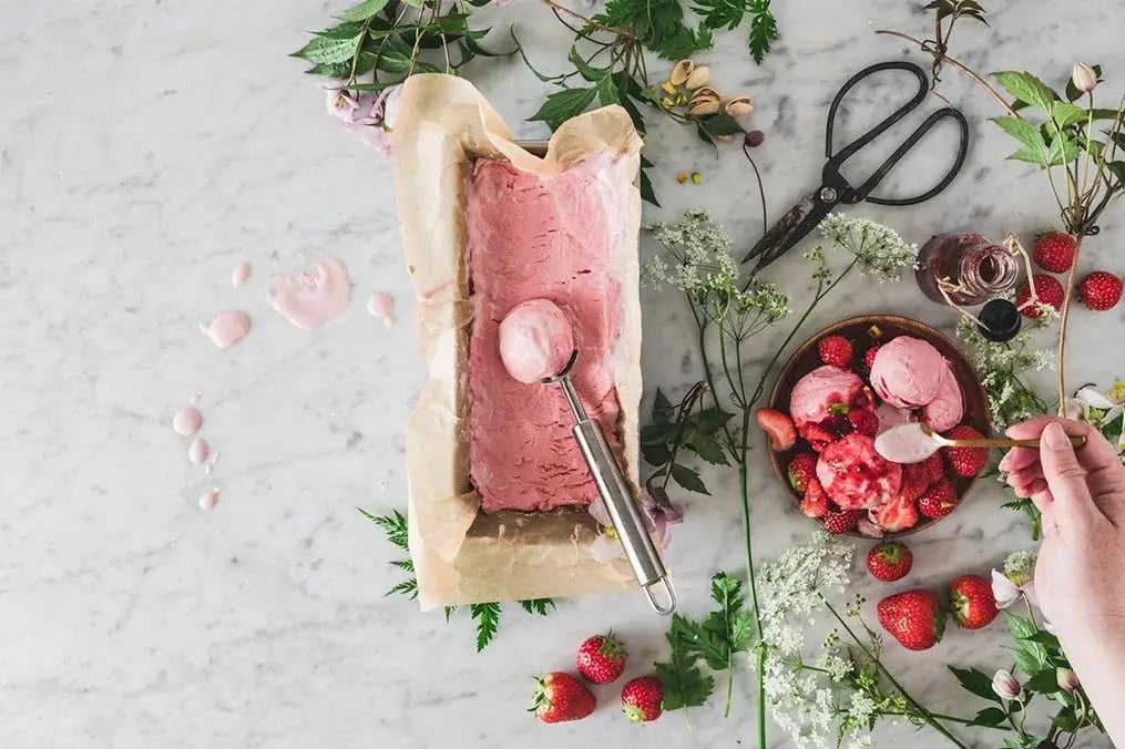 Strawberry Candy Cane Ice Cream