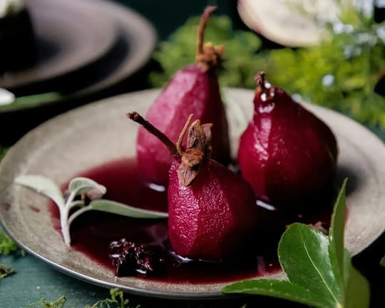 How to Make Elegant Merlot Poached Pears for Wine Day