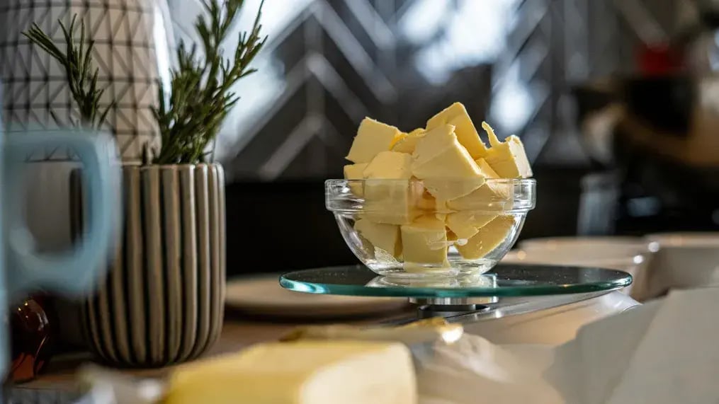butter cubes in bowl