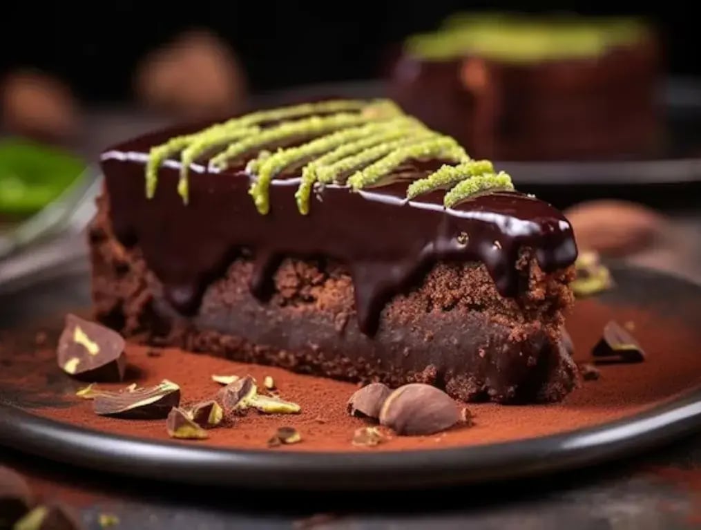 Bake this Delicious And Easy Chocolate Pistachio Fudge Cake
