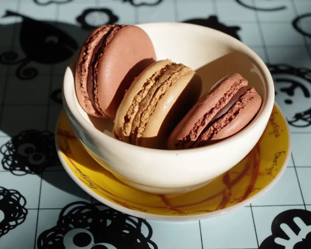 Ganache Filled Rainbow Macarons