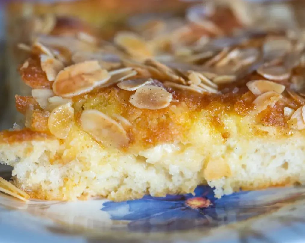 Almond Slivers On A Cake Closeup