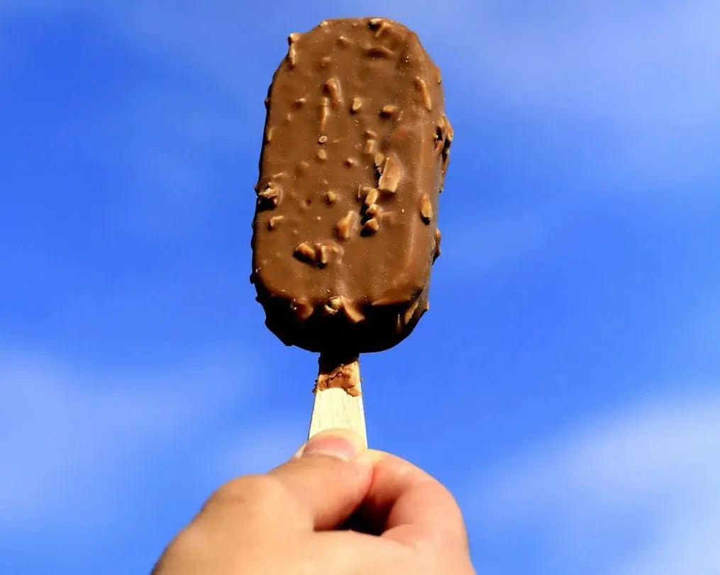 Closeup Of Nutty Ice Cream Stick