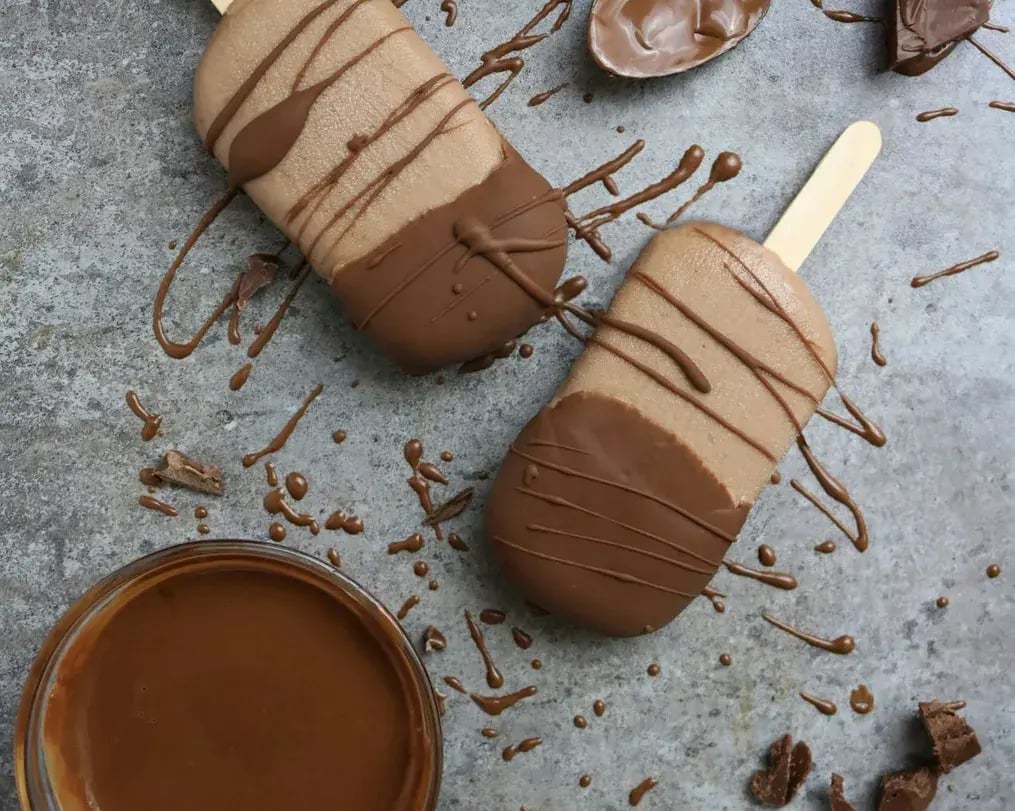 Ice Creams Coated In Melted Chocolate