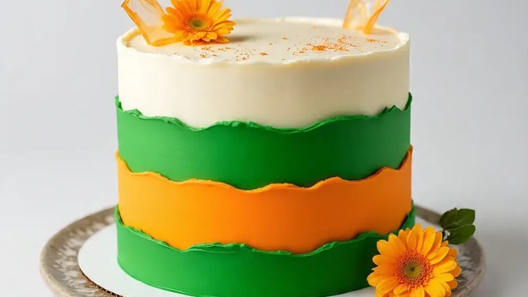 Independence Day Cake Ideas Layered Rolled And Frosted Creations In Saffron White And Green