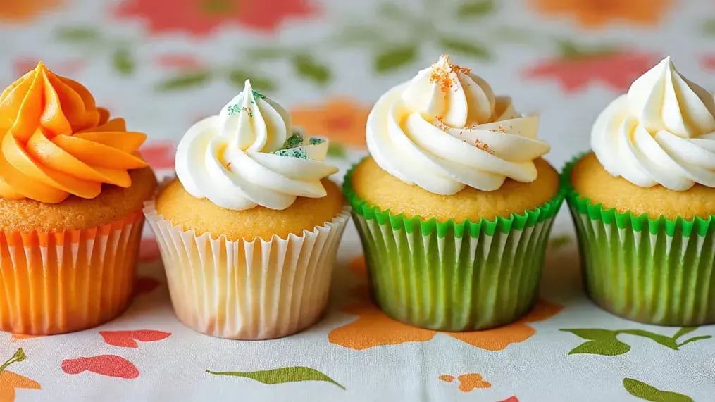 Tricolor Cupcakes With Swirled Frosting