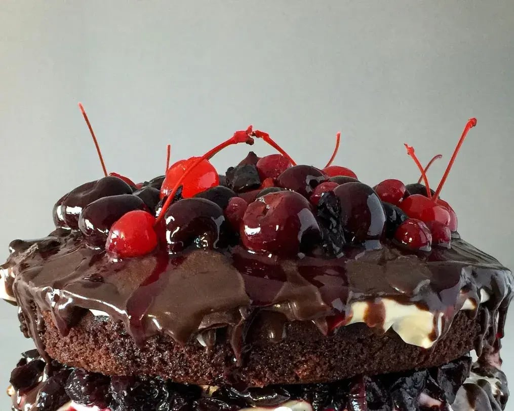 Indulgent Black Forest Dump Cake with Silk Chocolate Swirls: Recipe Guide - Silk chocolate drizzle on Black Forest Dump Cake