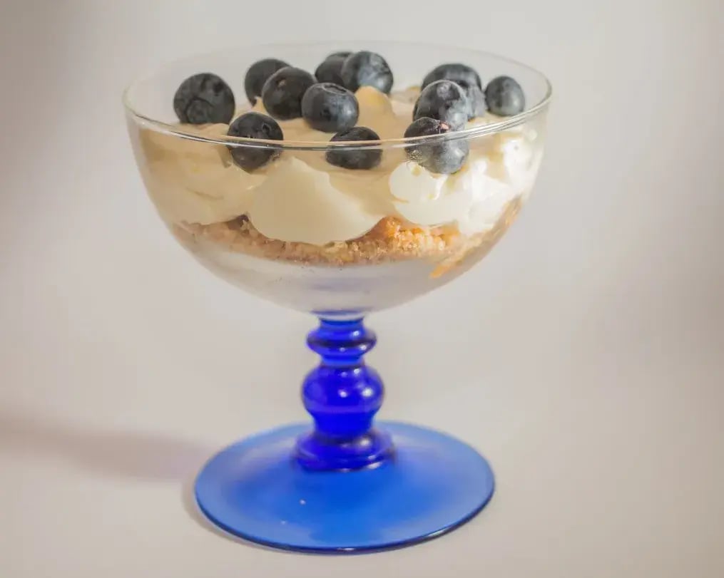 Jamun Cheesecake with Almond Crust: No-Bake Celebration Dessert - Cheesecake in a Serving Glass with Almond Crust
