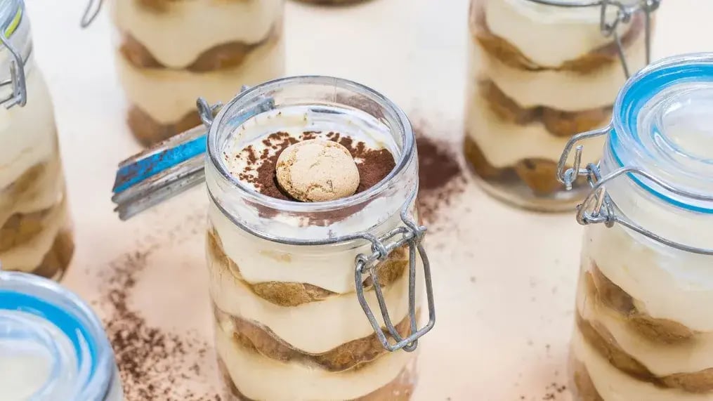 No-Bake Cherry Tiramisu Jars