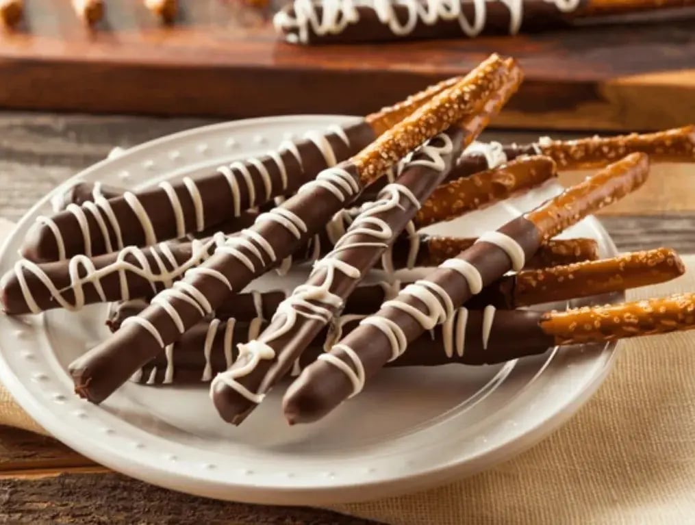 Molasses Dipped Pretzel Sticks