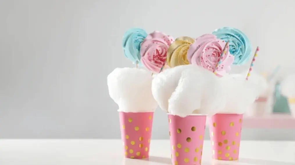 No Bake Cotton Candy Mousse Mini Cups